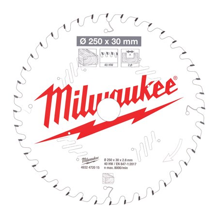 Disco MS W 250x30x2,8x40 ATB MILWAUKEE Ref.4932472015