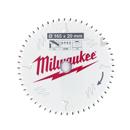 Disco P Alu165x20x1,6x52 TCG nerg. MILWAUKEE Ref.4932479087
