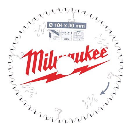 Disco P Alu184x30x2,4x54 TCG neg. MILWAUKEE Ref.4932471299
