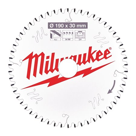 Disco P Alu190x30x2,4x54 TCG neg. MILWAUKEE Ref.4932471303