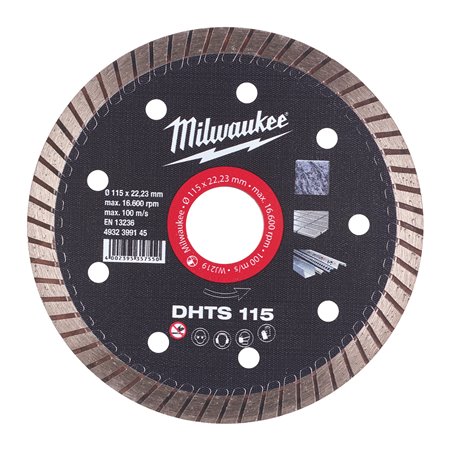 Disco diamante TURBO Extrafino - DHTS 115mm 1,2mm MILWAUKEE Ref.4932399145