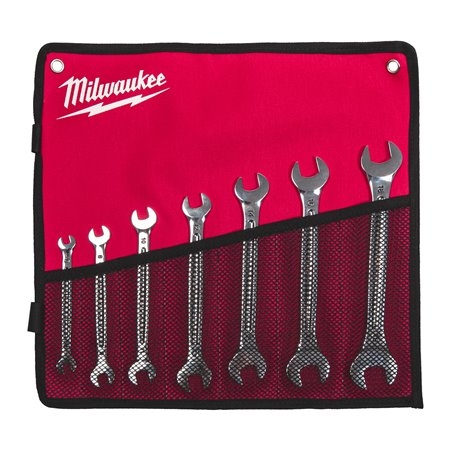 Juego de 7 llaves fijas de doble boca abierta MILWAUKEE