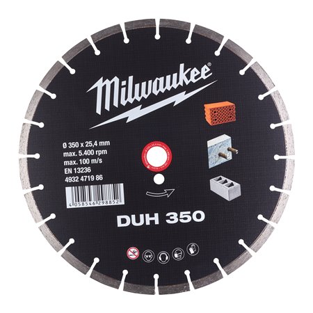 Disco diamante MAT.DUROS - DUH 350mm MILWAUKEE Ref.4932471986