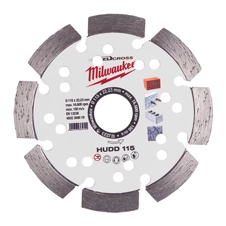 Disco diamante SPEEDCROSS Mat.Duros - HUDD 115mm MILWAUKEE Ref.4932399819