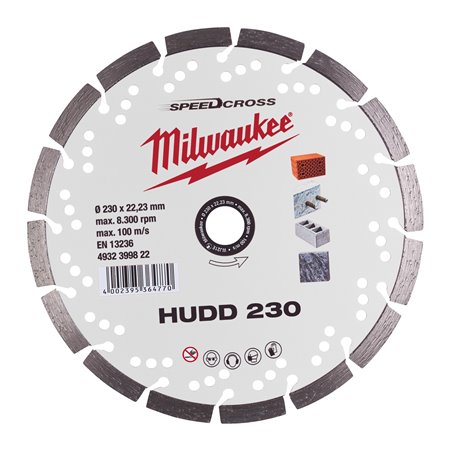 Disco diamante SPEEDCROSS Mat.Duros - HUDD 230mm MILWAUKEE Ref.4932399822