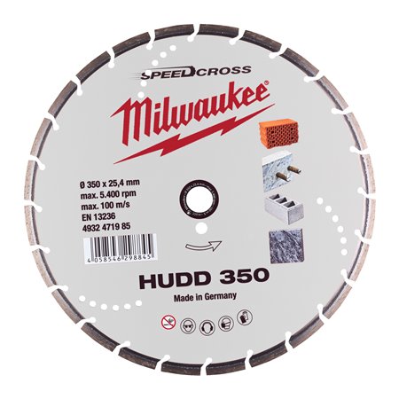 Disco diamante SPEEDCROSS Mat.Duros - HUDD 350mm MILWAUKEE Ref.4932471985
