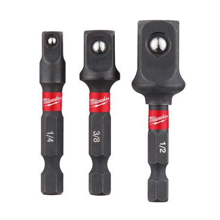 Conjunto de 3 adaptadores de Hex 1/4" a Cuadradillo MILWAUKEE Ref.4932479228