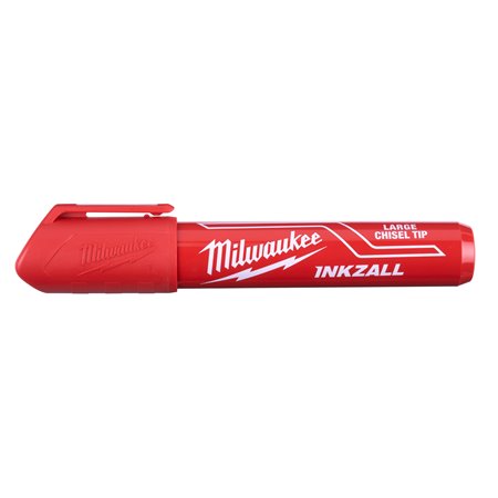 Caja de 12 marcadores con punta cincelada Rojo 6mm - (Pedir en múltiplos  de 12uds)