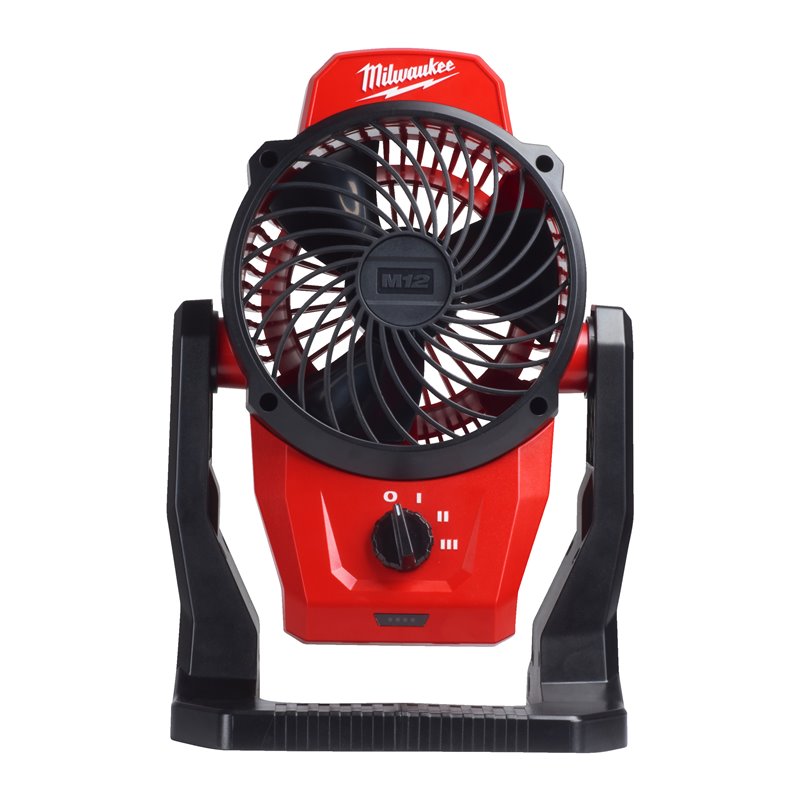 Ventilador M12™, 3 modos de velocidad - 680/450/300m3/h, rotación del cabezal 360°, 3 modos de sujeción: imán, pinza y agujero i