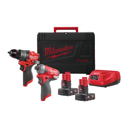 M12FPD2 + M12 FQID. Se suministra con 2 baterías M12B4 y cargador C12C, en HD-box