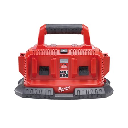 Cargador multipuerto M14™-M18™, carga hasta 6 baterías secuencialmente, botón para seleccionar la batería en carga