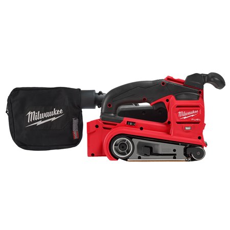 Lijadora de banda M18 FUEL™, velocidad de la banda variable 230-410m/min, superficie de lijado 90x135mm, ancho de banda 75mm, la