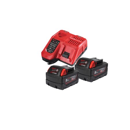Kit 2 baterías resistentes a químicos M18B5-CR + cargador rápido M12-18FC