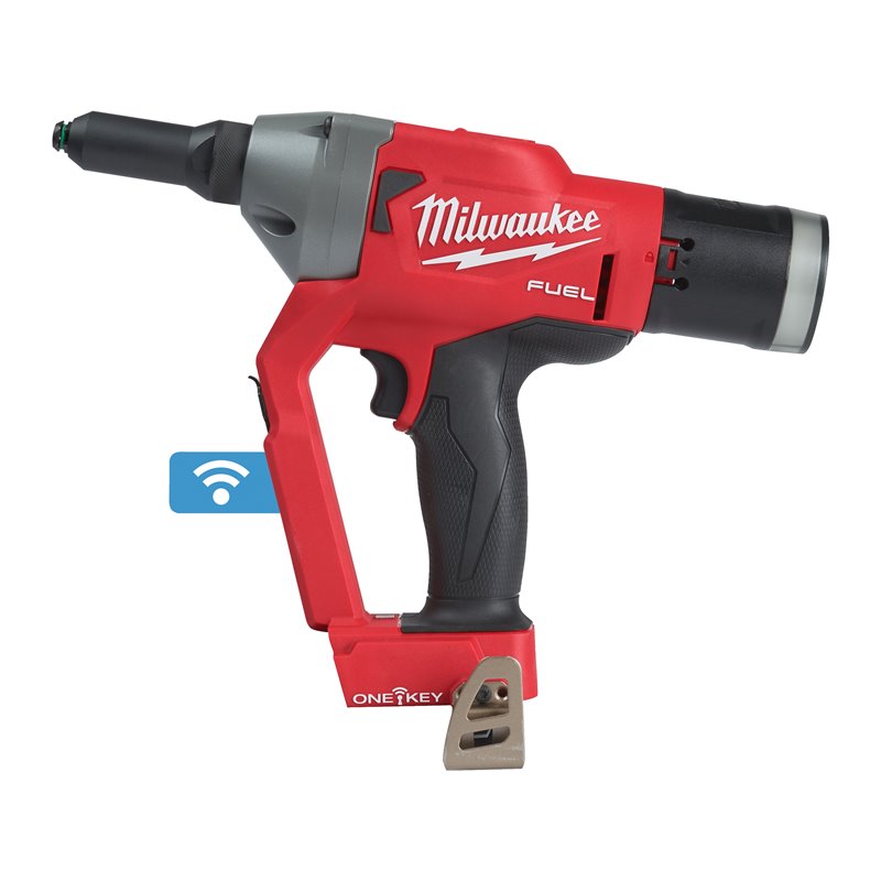 Remachadora M18 FUEL™ ONE-KEY™, capacidad máxima remache 4,8-7mm INOX, fuerza de tracción 20.000N, carrera 30mm. Incluye 4 boqui