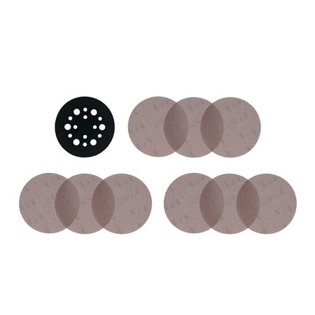 Juego discos MALLA y base de lijado 76mm - 10uds