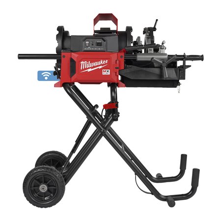 Roscadora estacionaria MX FUEL™, capacidad tubería 1/8"-2", 3 en 1: corta, escaria y rosca, 2 velocidades: 39/59rpm, banco con r