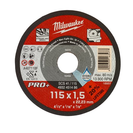 D.abrasivo PRO+ 1,5mm SCS41/115mm ( 50 Unidades ) MILWAUKEE Ref.4932451486