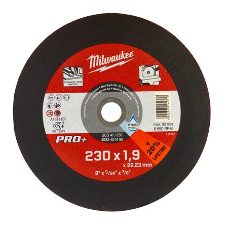 D.abrasivo PRO+ 1,9mm - SCS 41 / 230mm( 25 Unidades ) MILWAUKEE Ref.4932451490
