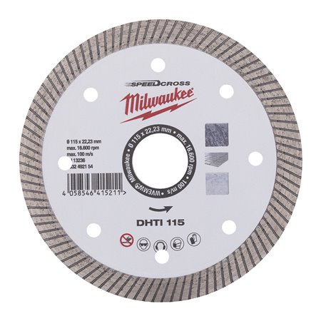 Disco diamante SPEEDCROSS Continuo - DHTi 115mm MILWAUKEE Ref.4932492154