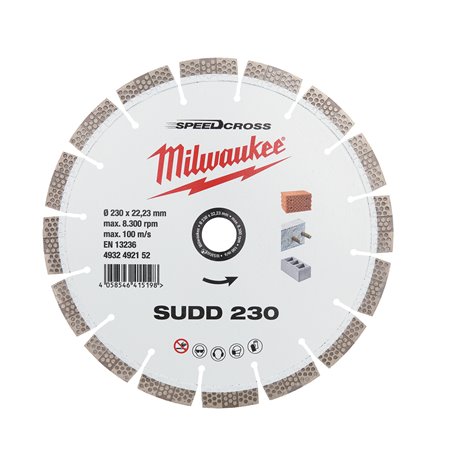 Disco diamante SPEEDCROSS Silencioso - SUDD 230mm MILWAUKEE Ref.4932492152