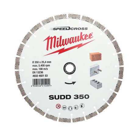 Disco diamante SPEEDCROSS Silencioso - SUDD 350mm MILWAUKEE Ref.4932492153