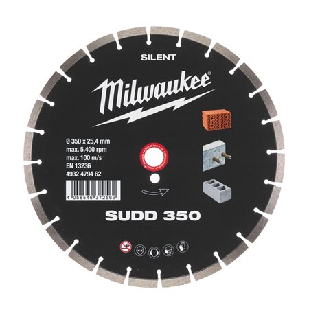 Disco diamante Silencioso - SUDD 350mm MILWAUKEE Ref.4932479462