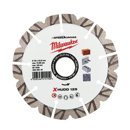 Disco diamante SPEEDCROSS EXTREME Mat.Duros - HUDD 125mm MILWAUKEE Ref.4932492148
