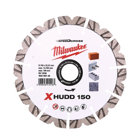 Disco diamante SPEEDCROSS EXTREME Mat.Duros - HUDD 150mm MILWAUKEE Ref.4932492149