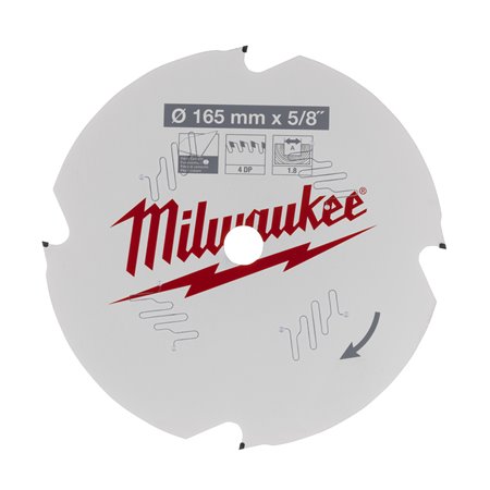 Disco Sierra Circular para fibrocemento 165x5/8"x1,8x4 D MILWAUKEE Ref.4932493217