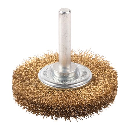 Cepillo Alambre circular ondulado 6mm 50x10 latón 0,2mm - 3uds MILWAUKEE Ref.4932501709