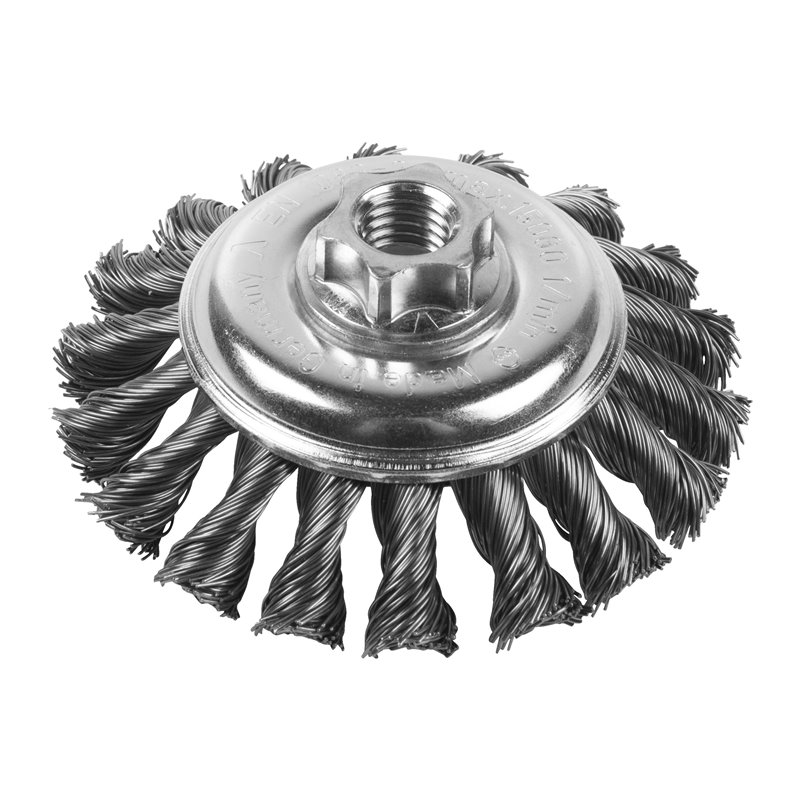 Cepillo Alambre cónico trenzado M14 100x12 acero 0,5mm MILWAUKEE Ref.4932501744