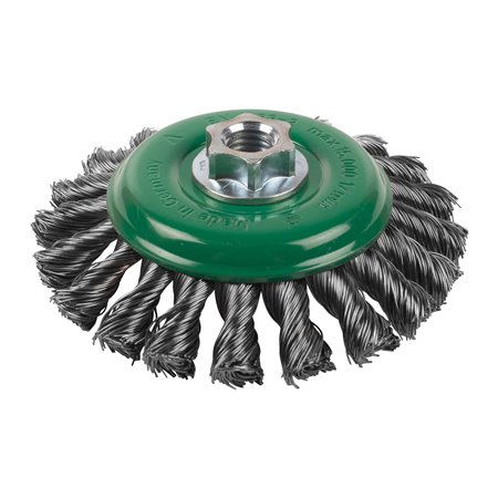 Cepillo Alambre cónico trenzado M14 115x12 acero INOX. 0,5mm MILWAUKEE Ref.4932501747