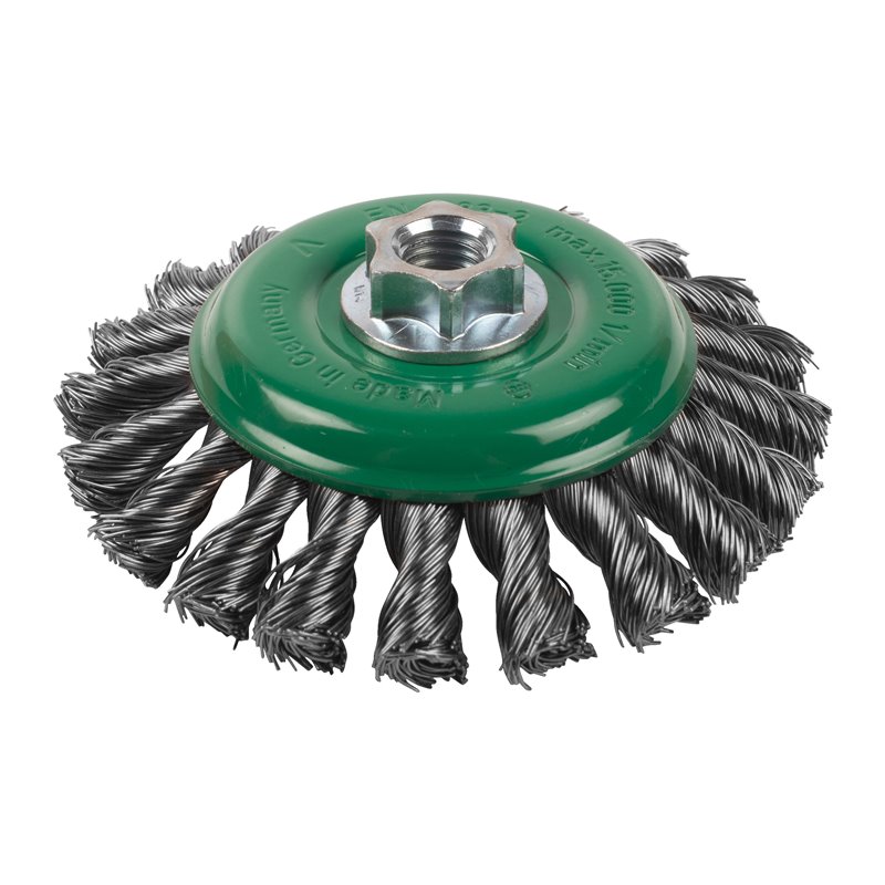 Cepillo Alambre cónico trenzado M14 115x12 acero INOX. 0,5mm MILWAUKEE Ref.4932501747