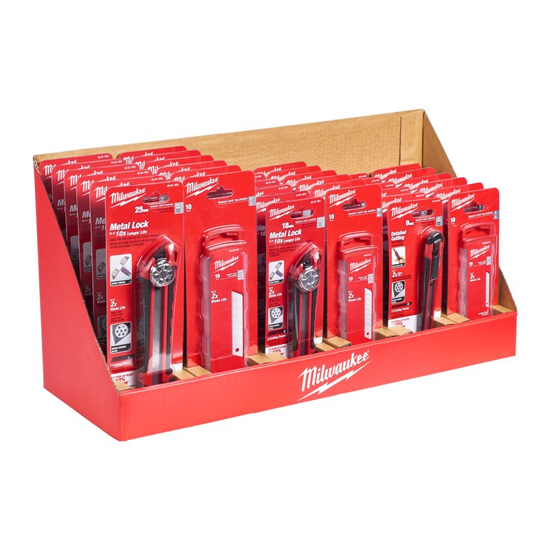 Expositor mostrador de cúters y cuchillas MILWAUKEE Ref.4932480487