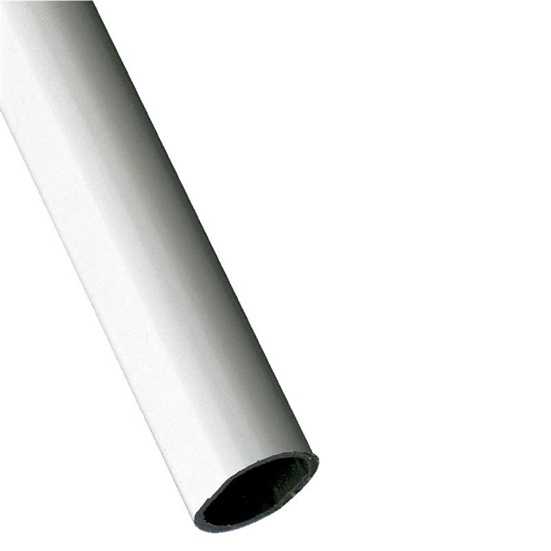 Tubo armario AMIG Mod. 1 Aluminio Blanco 20 x 18 x 1.5 mm 2 metros granel Semicircular