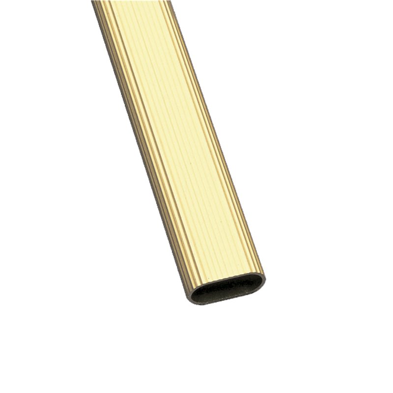 Tubo armario ovalado estriado AMIG Mod. 1 Aluminio Oro 30 X 15 X 1.4 MM 4 metros granel Ovalado
