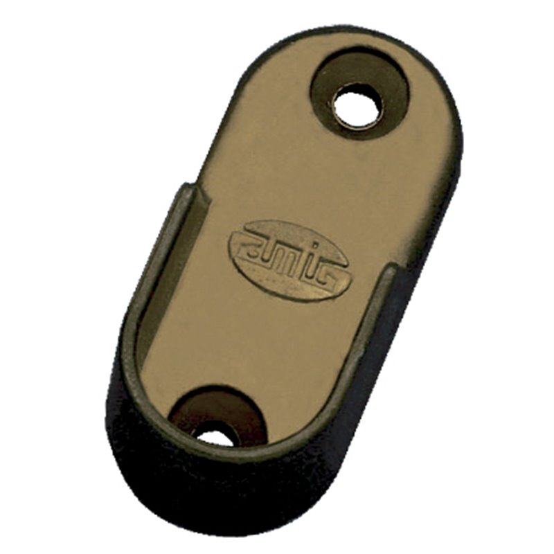 Soporte tubo armario AMIG Mod. 7 Zamak Bronceado 30 x 15 x 45 mm Lateral Ovalado - Ref. 2153