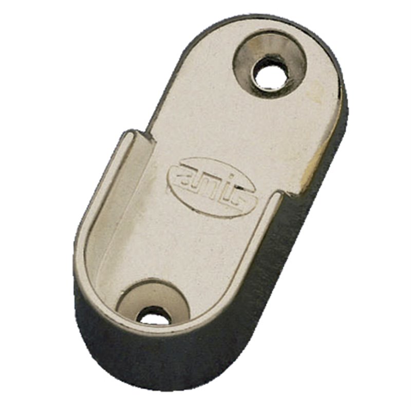 Soporte tubo armario AMIG Mod. 7 Zamak Niquelado 30 x 15 x 45 mm Lateral Ovalado - Ref. 2154