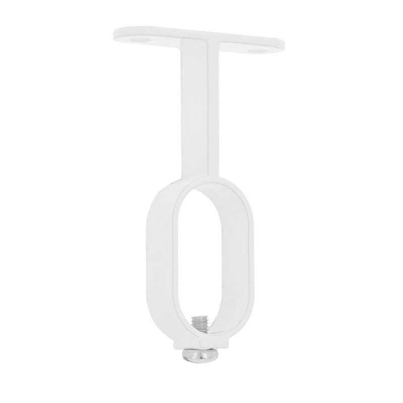 Soporte tubo armario AMIG Mod. 8 Aluminio Blanco 30 x 15 x 66 mm Lateral Ovalado - Ref. 2156