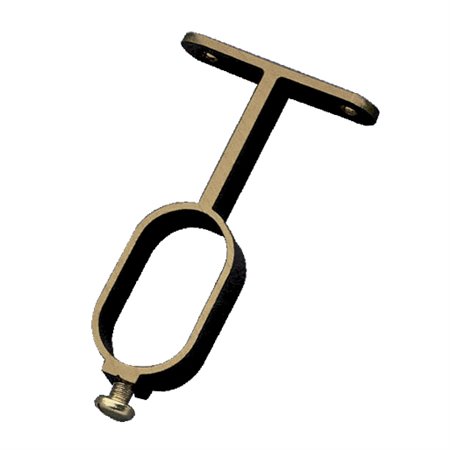 Soporte tubo armario AMIG Mod. 8 Aluminio Bronceado 30 x 15 x 66 mm Lateral Ovalado - Ref. 2157