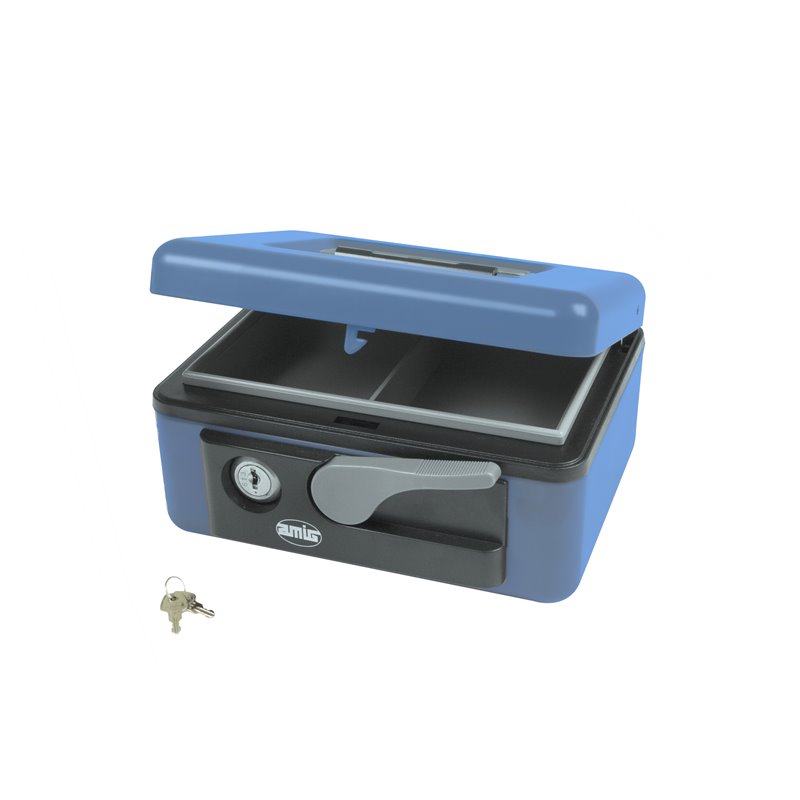 Caja caudales AMIG Mod. 2500 Acero Azul 165 x 125 x 80 mm