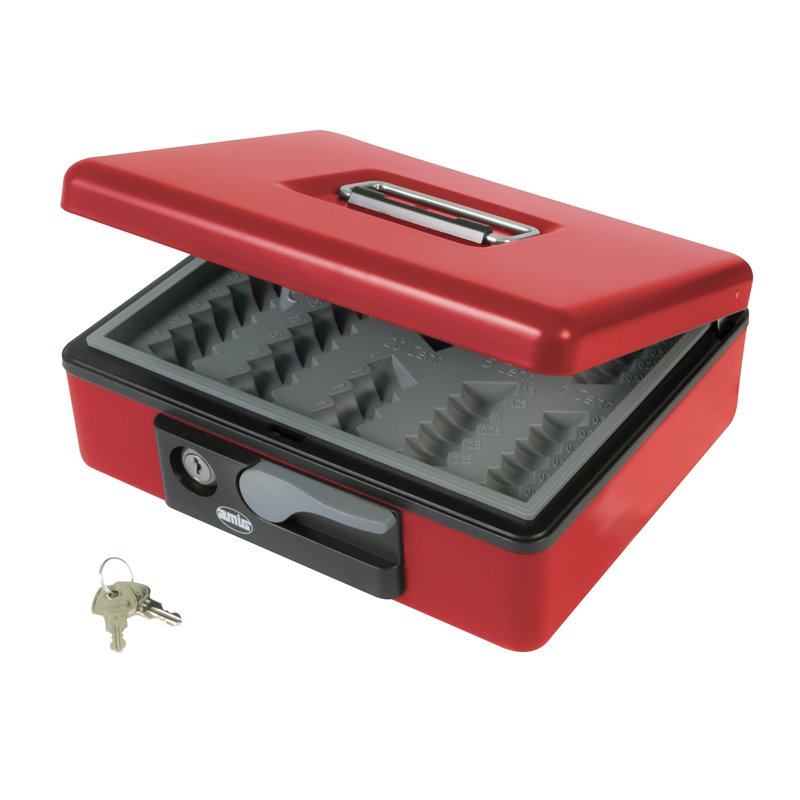 Caja caudales AMIG Mod. 2500 Acero Rojo 230 x 185 x 80 mm