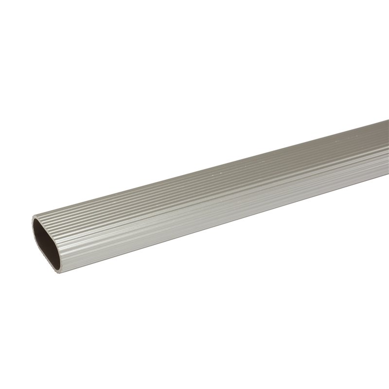Tubo armario ovalado estriado AMIG Mod. 1 Aluminio Plata 30 X 15 X 1.4 MM 4 metros granel Ovalado