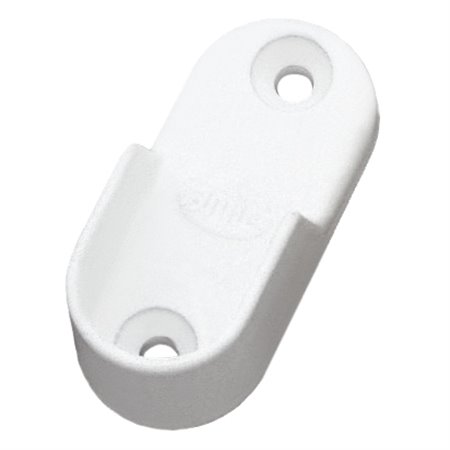 Soporte tubo armario AMIG Mod. 7 Zamak Blanco 30 x 15 x 45 mm Lateral Ovalado - Ref. 3171