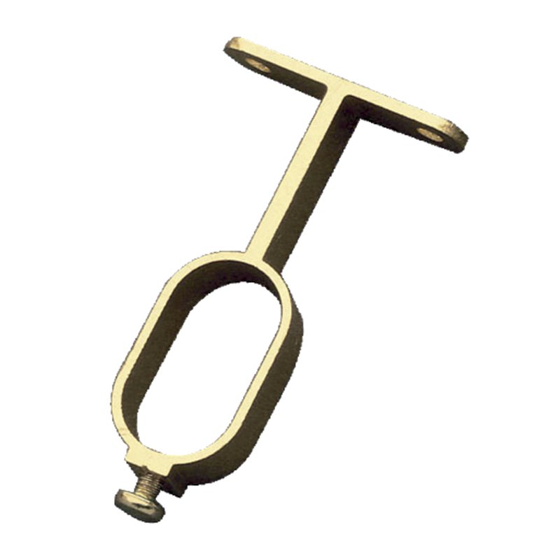 Soporte tubo armario AMIG Mod. 8 Aluminio Oro 30 x 15 x 66 mm Lateral Ovalado - Ref. 3422