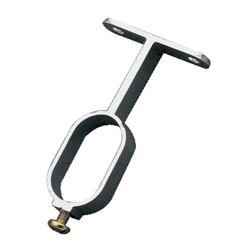 Soporte tubo armario AMIG Mod. 8 Aluminio Plata 30 x 15 x 66 mm Lateral Ovalado - Ref. 3423