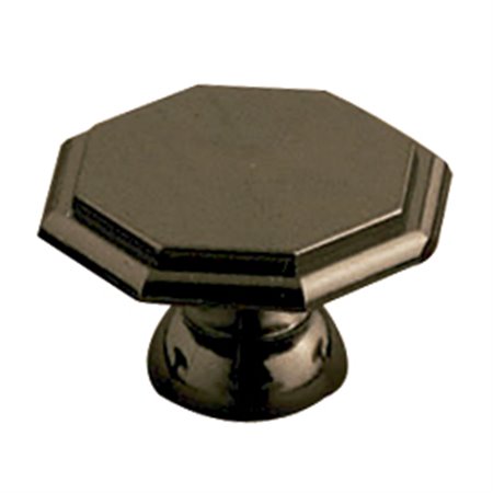 Pomo octogonal AMIG Mod. 62 Zamak Niquelado negro Ø35 X 22 MM