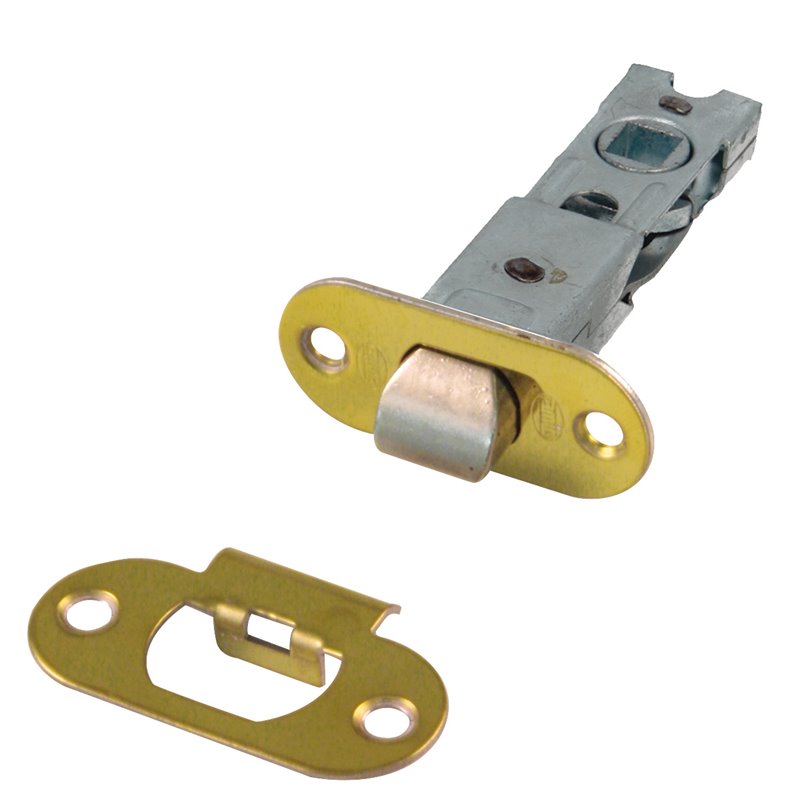 Picaporte AMIG Mod. 9 Acero Latonado barnizado 60 mm Soporte canto semicircular Granel