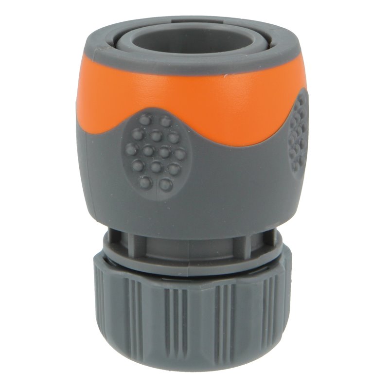 Empalme rápido manguera AMIG Mod. R08 PLUS ABS + goma Naranja-Gris 1/2'' - Ref. 24353