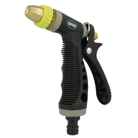 Pistola riego AMIG Mod. R25 Latón + goma Verde pistacho-Negro 150 mm